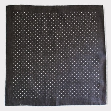 Pochette de costume en lin à pois Black Sky