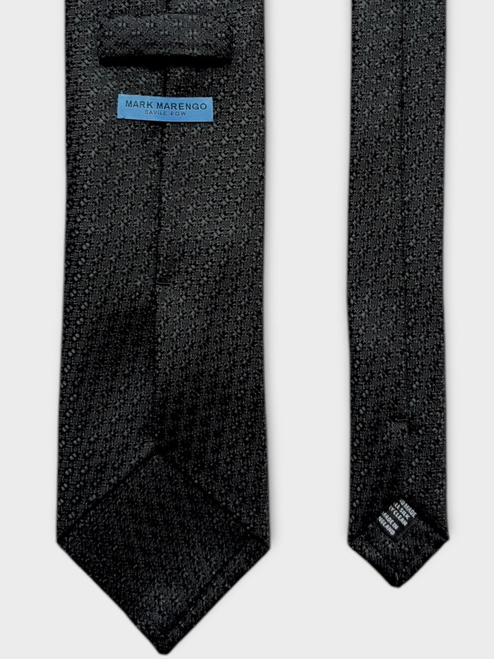 Black Geometric Jacquard Silk Tie