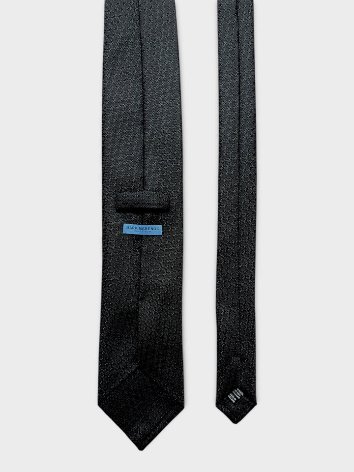 Black Geometric Jacquard Silk Tie
