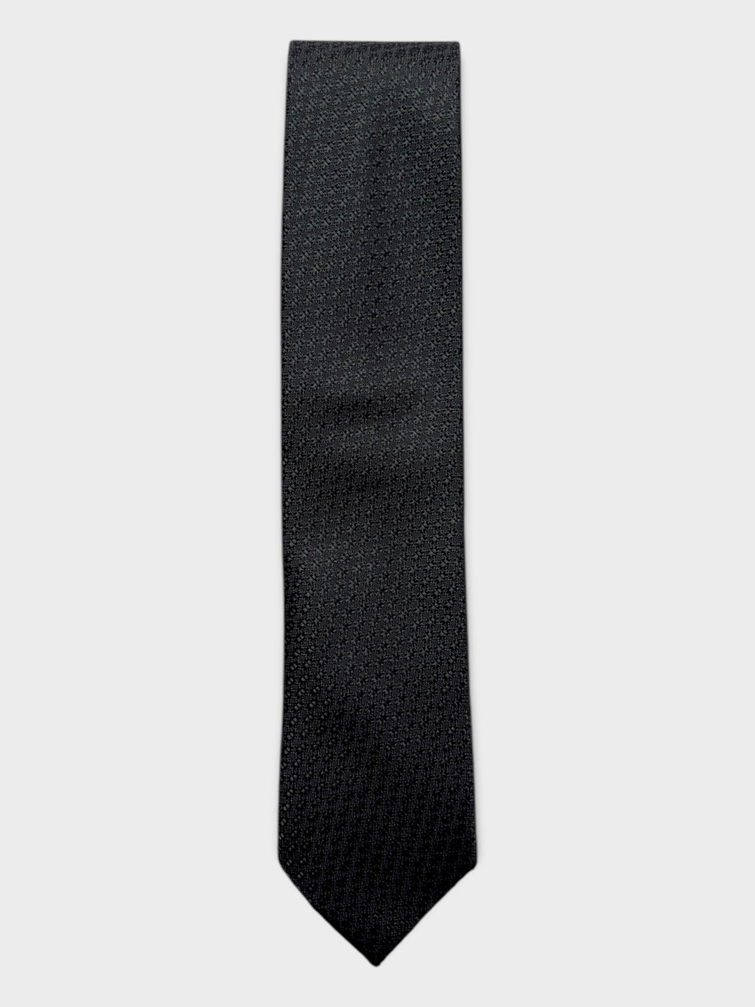 Black Geometric Jacquard Silk Tie