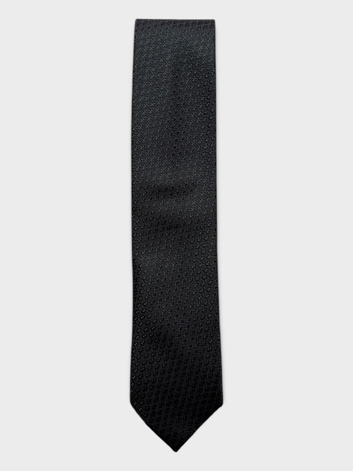 Black Geometric Jacquard Silk Tie