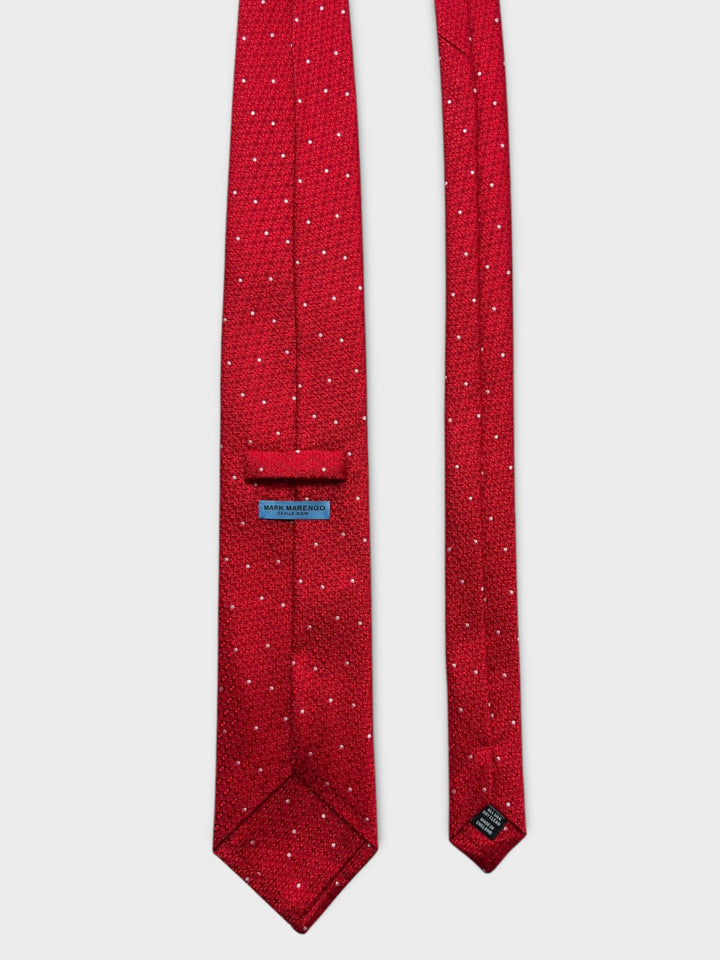 Red & White Dot Jacquard Silk Tie