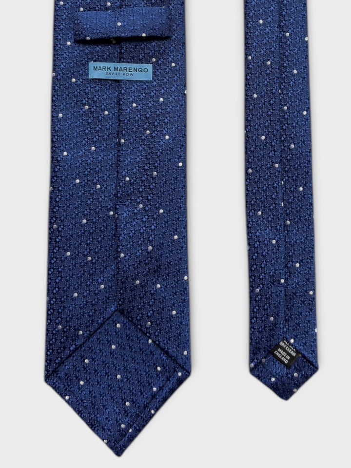Blue & White Dot Jacquard Silk Tie