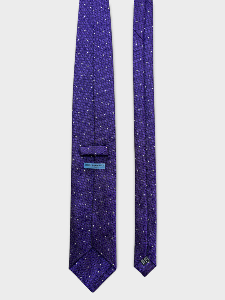 Purple & White Dot Jacquard Silk Tie