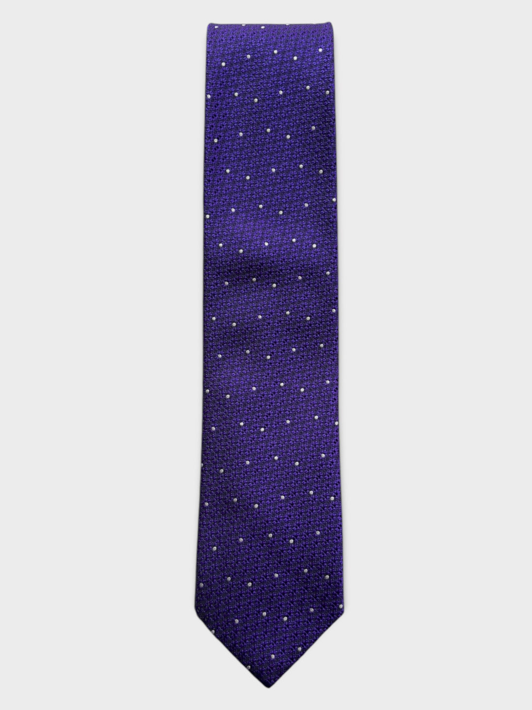 Purple & White Dot Jacquard Silk Tie