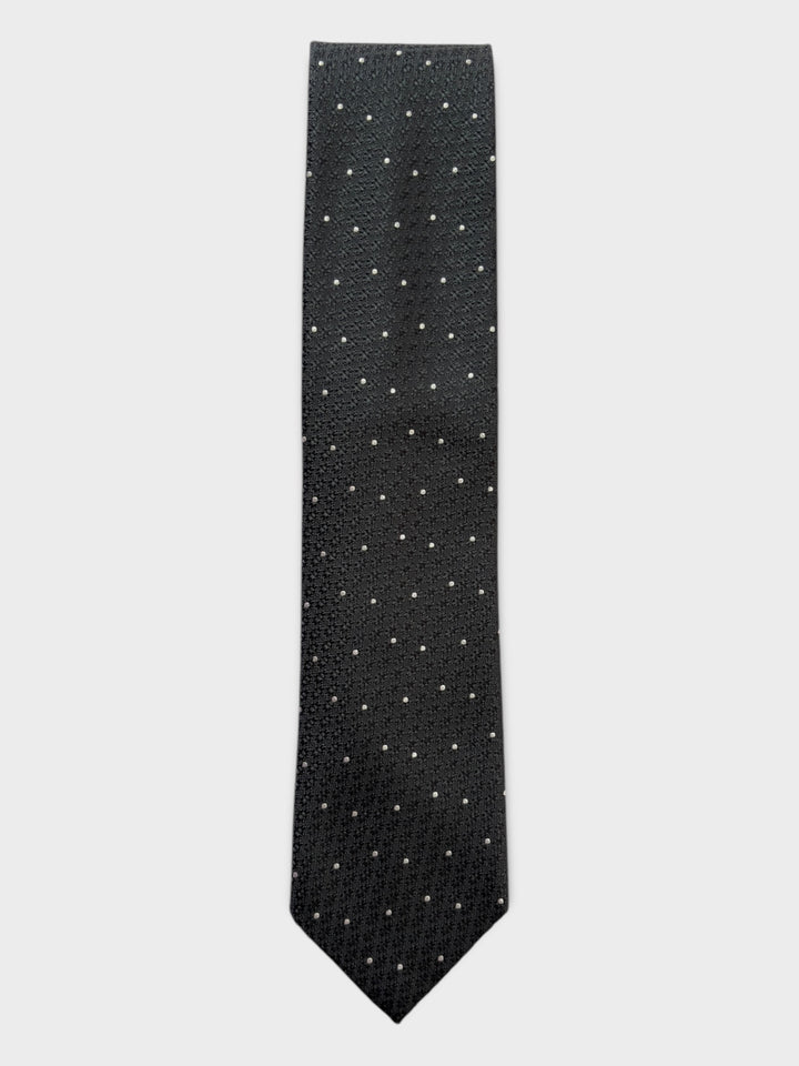 Black & White Dot Jacquard Silk Tie