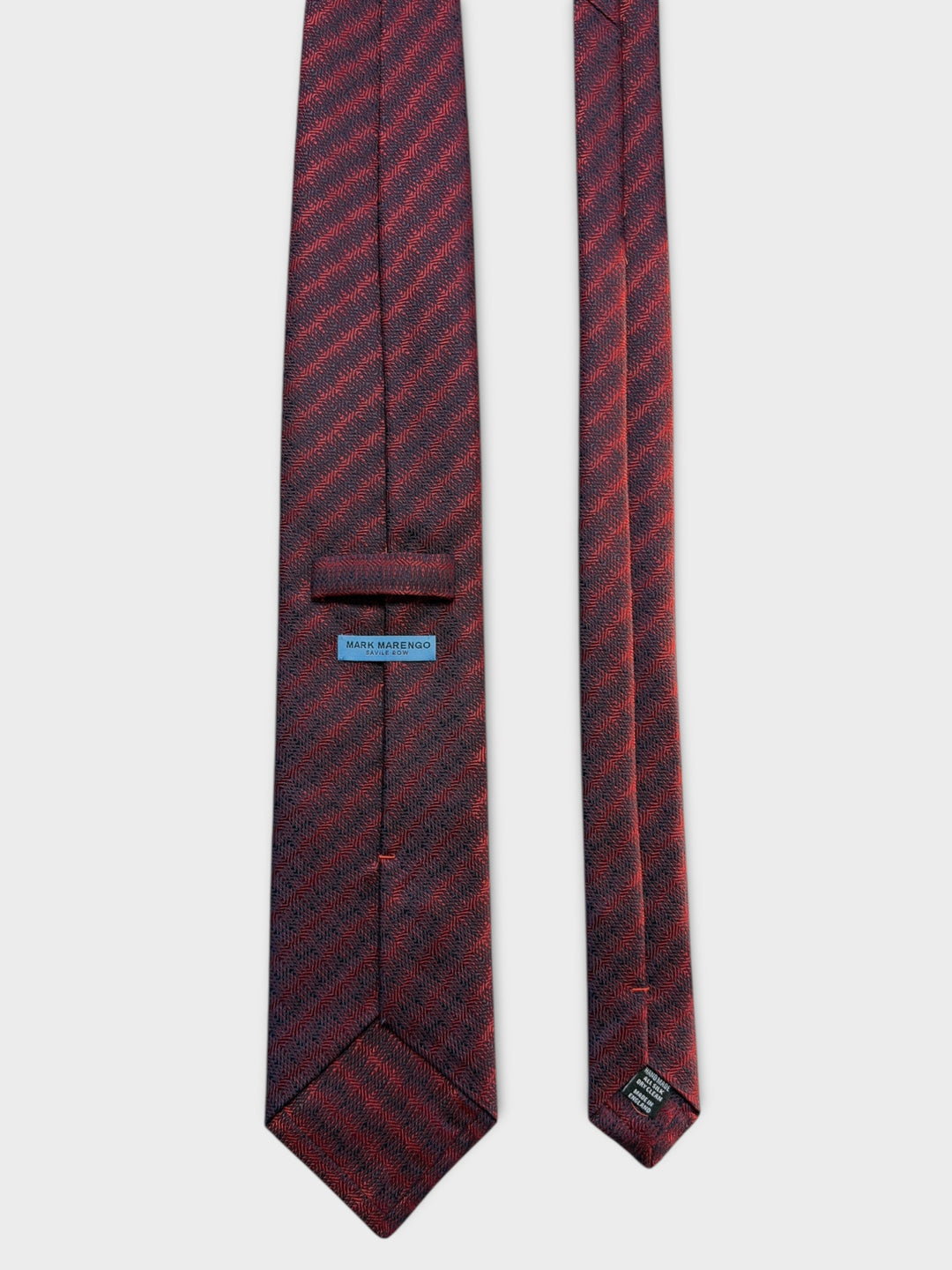 Red Geometric Stripe Jacquard Silk Tie