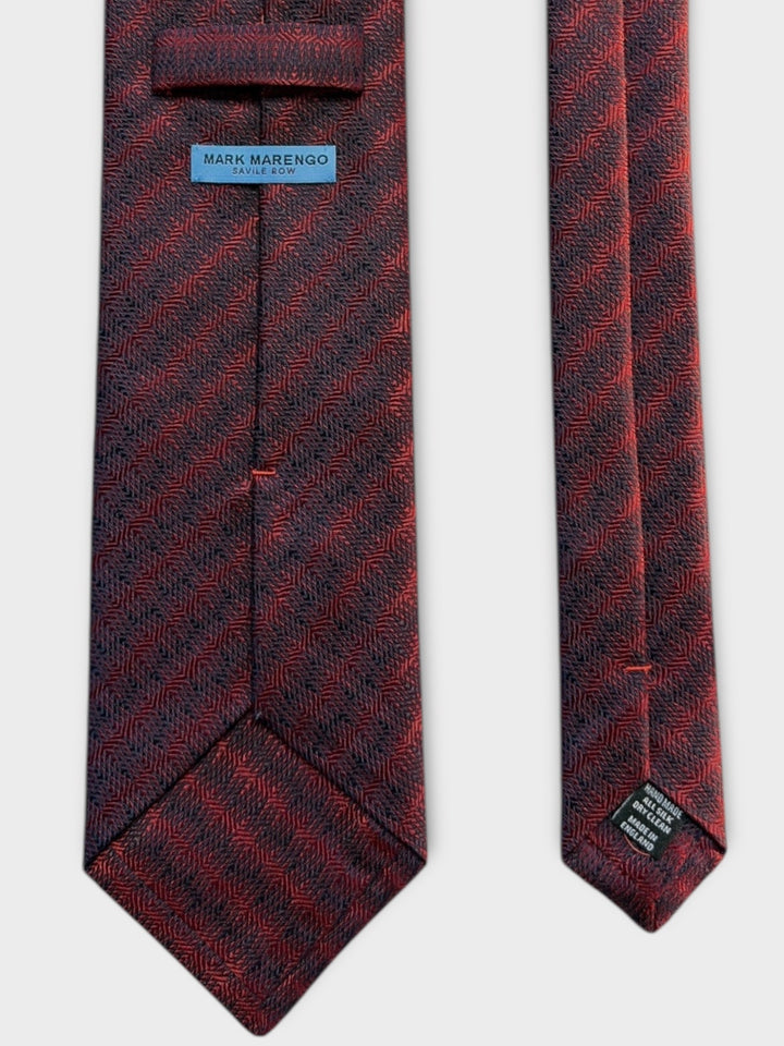 Red Geometric Stripe Jacquard Silk Tie