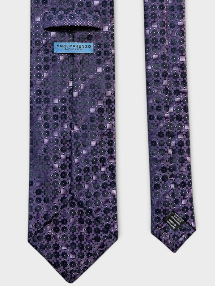 Lilac Geometric Square Jacquard Silk Tie