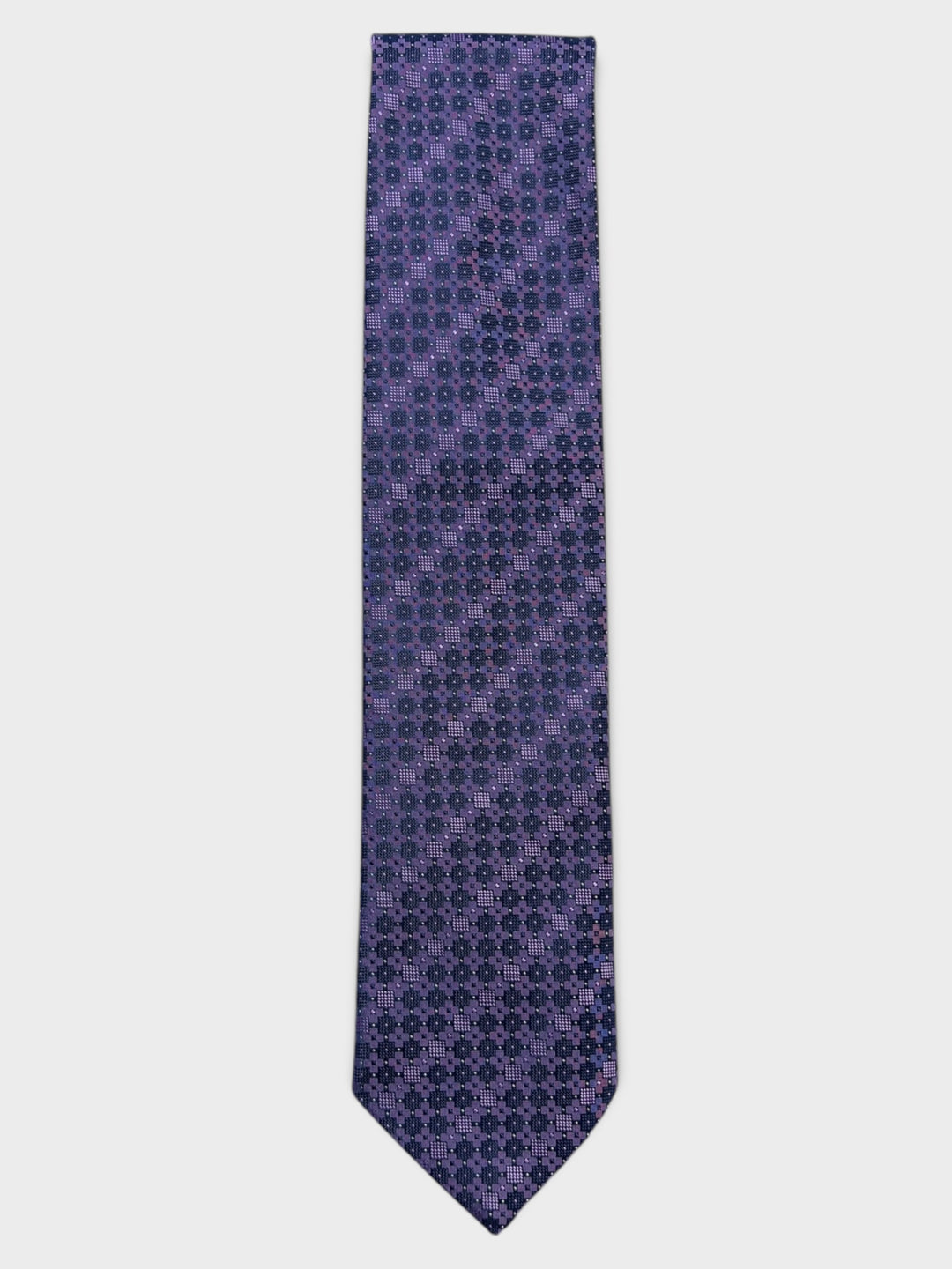 Lilac Geometric Square Jacquard Silk Tie