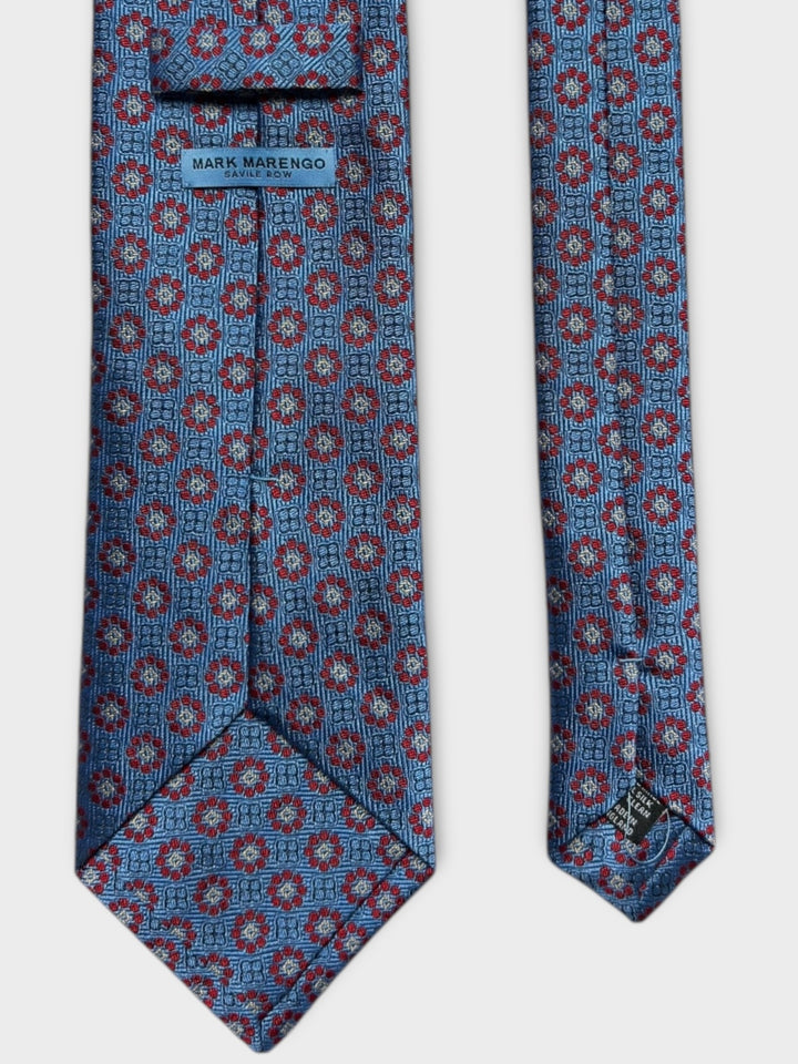Pale Blue Flower Butterfly Jacquard Silk Tie