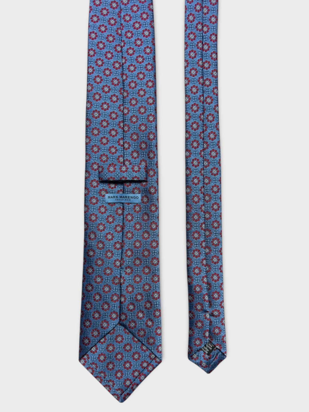 Pale Blue Flower Butterfly Jacquard Silk Tie