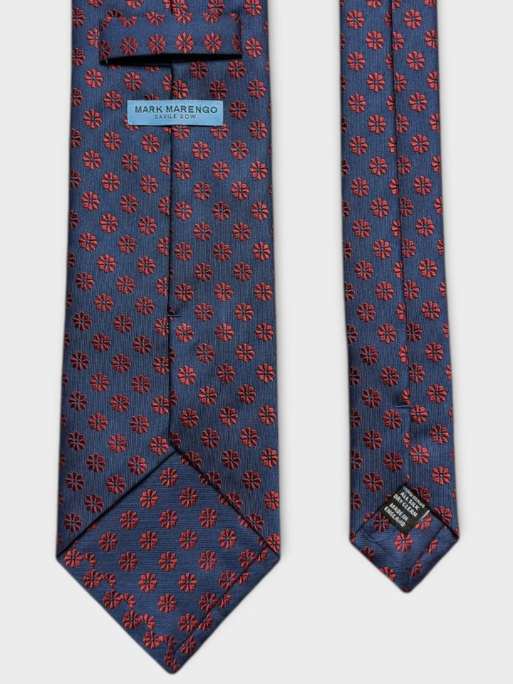 Blue Flower Jacquard Silk Tie