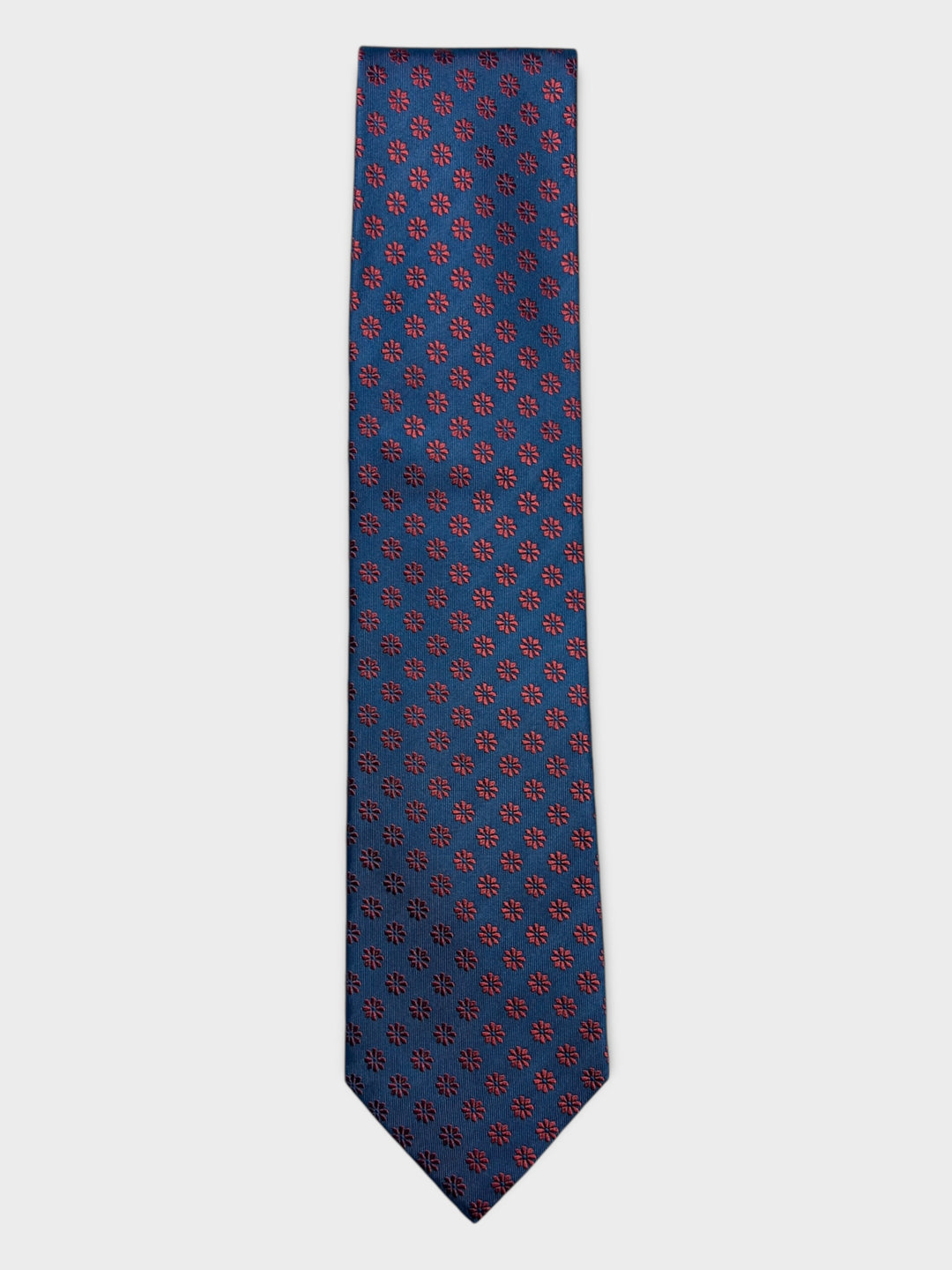 Blue Flower Jacquard Silk Tie