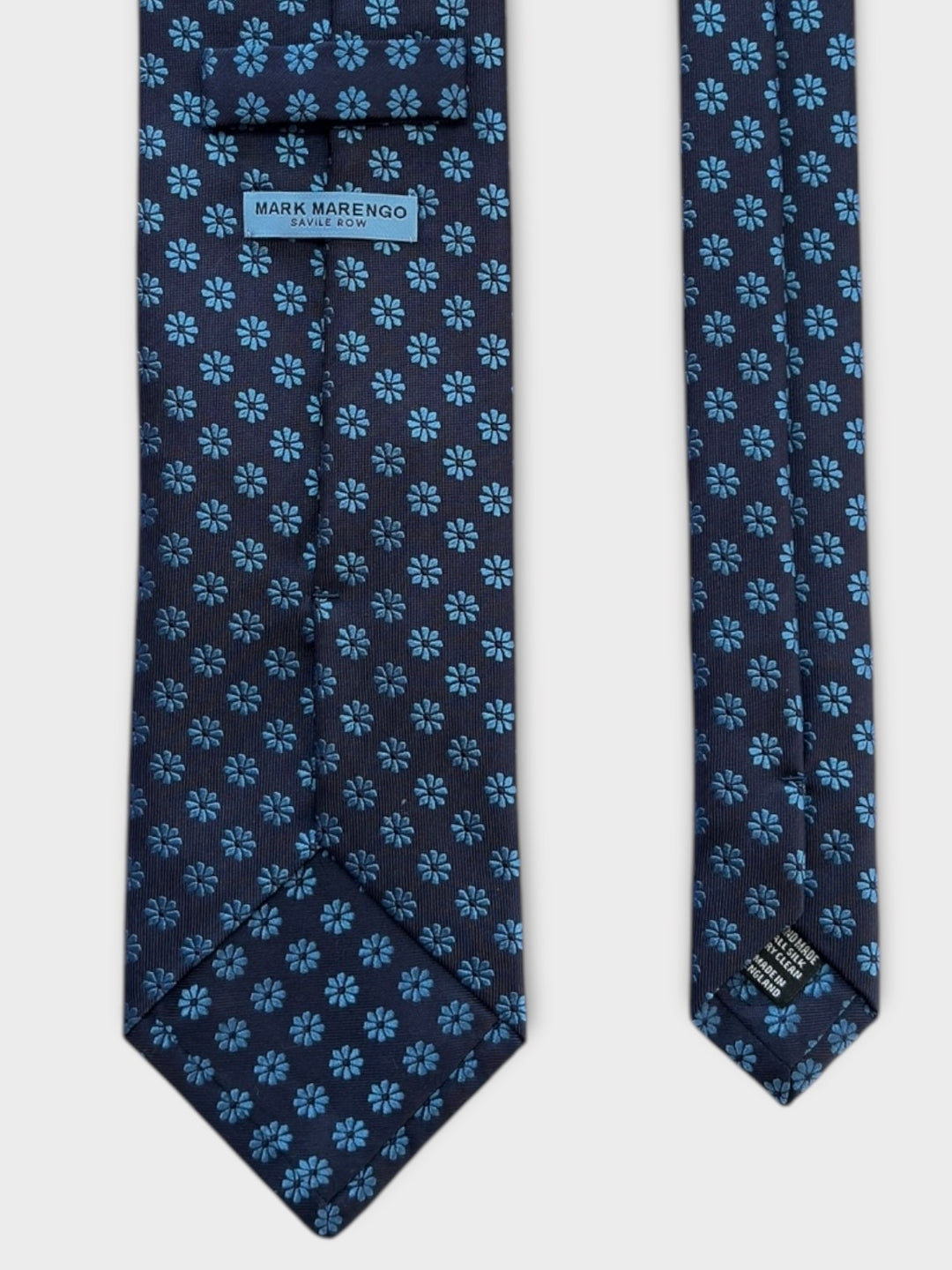Navy Flower Jacquard Silk Tie