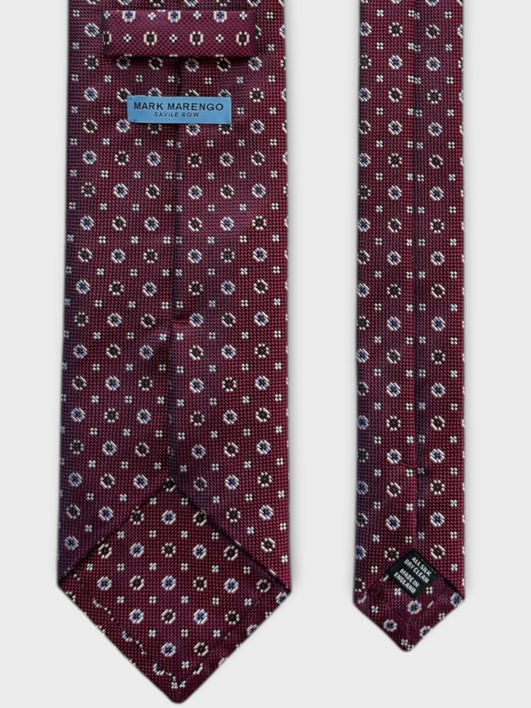 Burgundy Micro Flower Jacquard Silk Tie