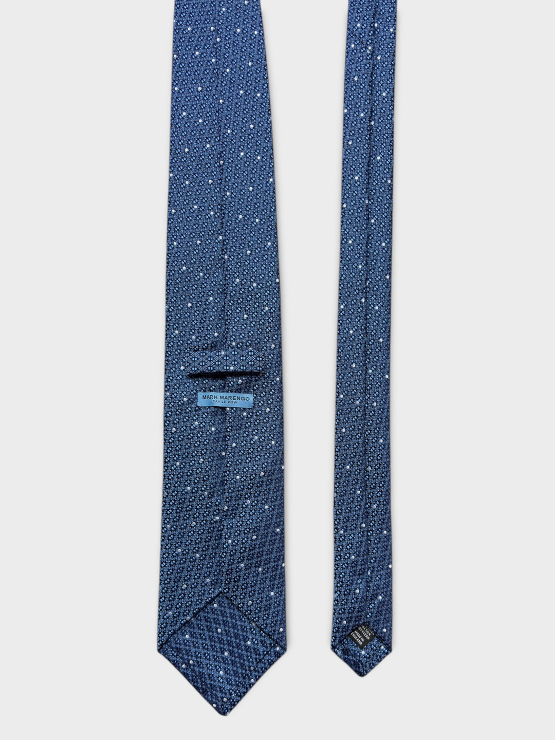 Steel Blue & White Dot Jacquard Silk Tie