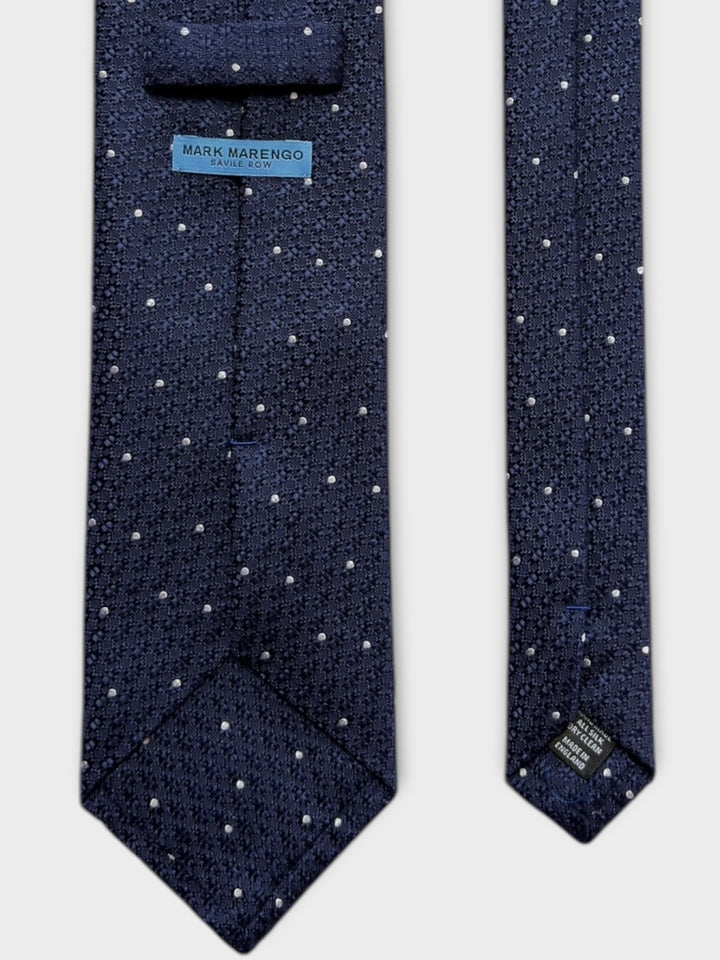 Navy & White Dot Jacquard Silk Tie