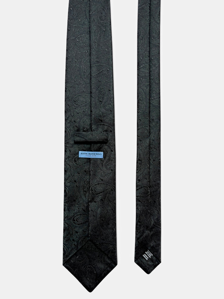 Black Paisley Jacquard Silk Tie