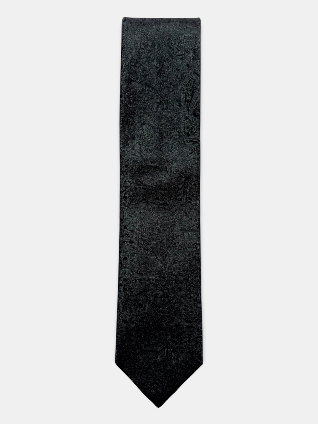 Black Paisley Jacquard Silk Tie
