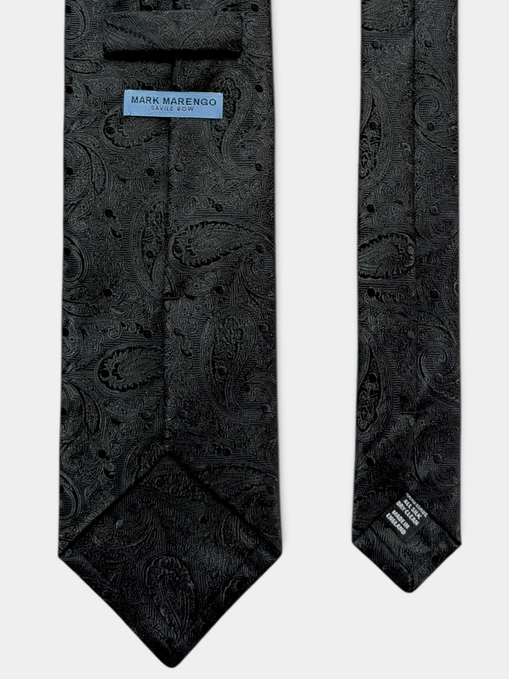 Black Paisley Jacquard Silk Tie