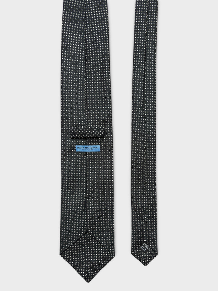 Black & White Multi Dot Jacquard Silk Tie