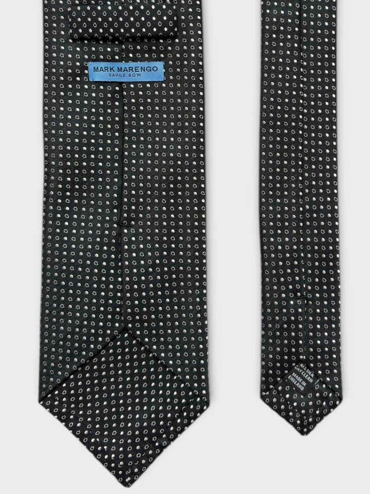 Black & White Multi Dot Jacquard Silk Tie