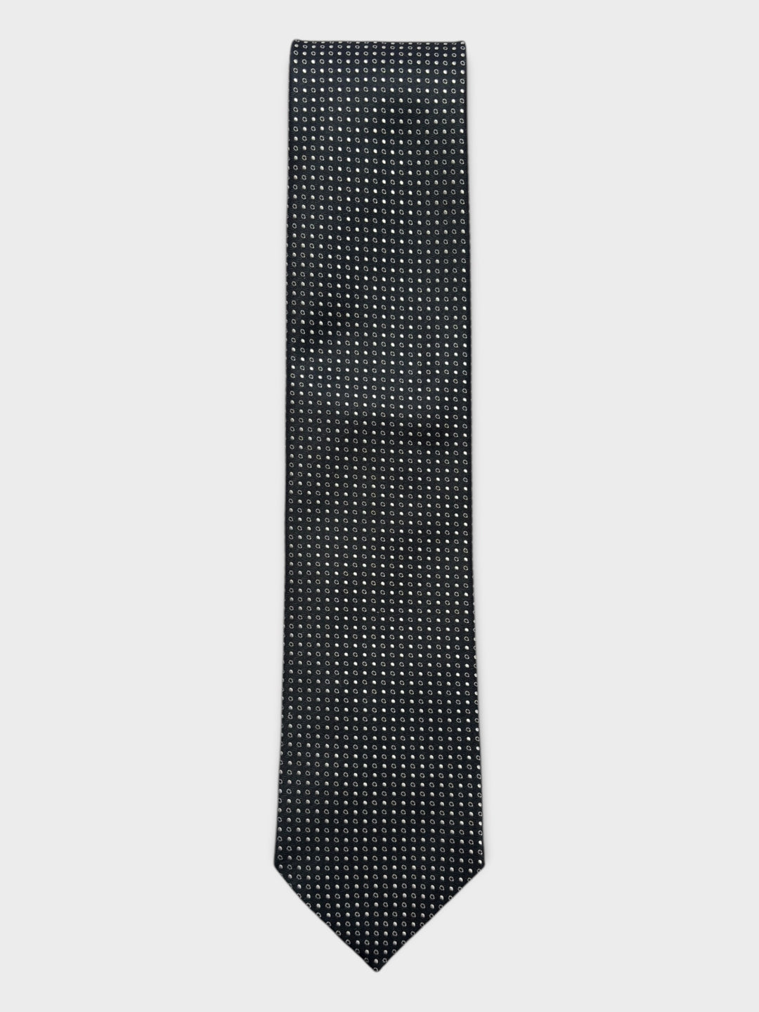 Black & White Multi Dot Jacquard Silk Tie
