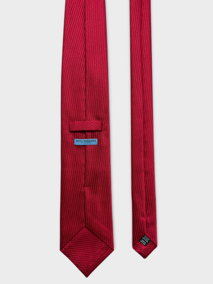 Red Textured Jacquard Silk Tie