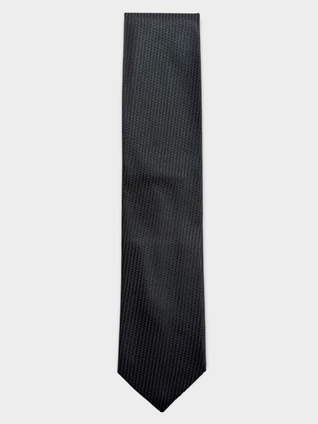 Black Textured Jacquard Silk Tie