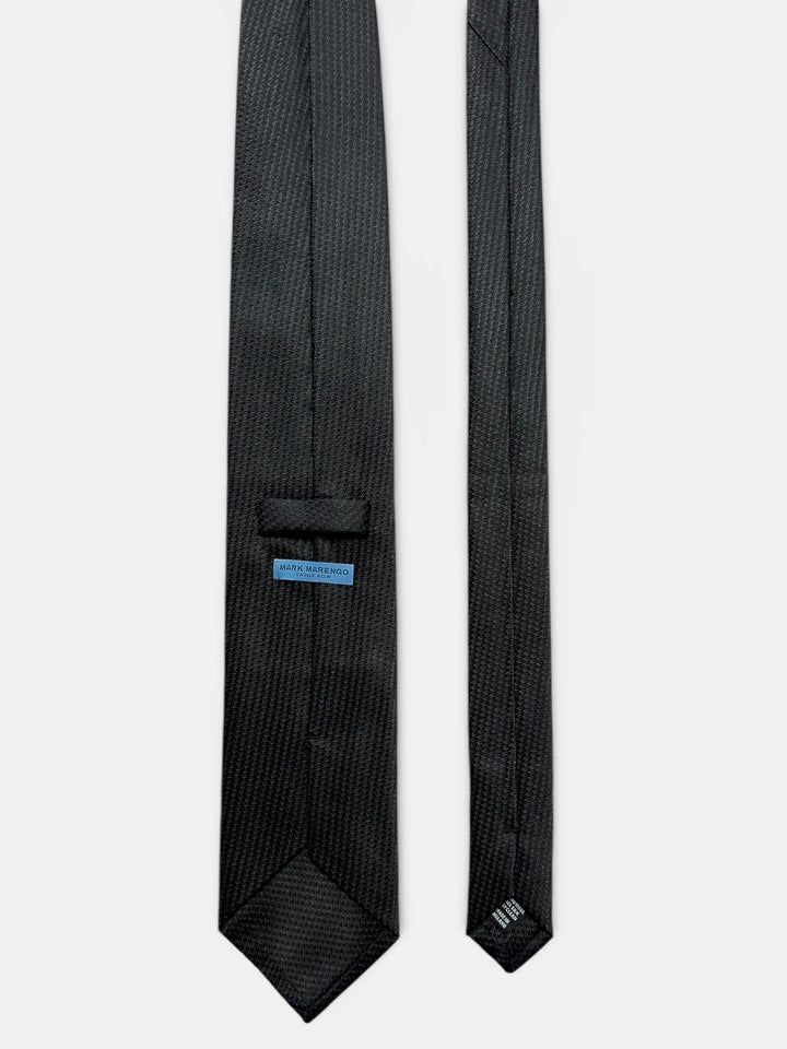 Black Textured Jacquard Silk Tie