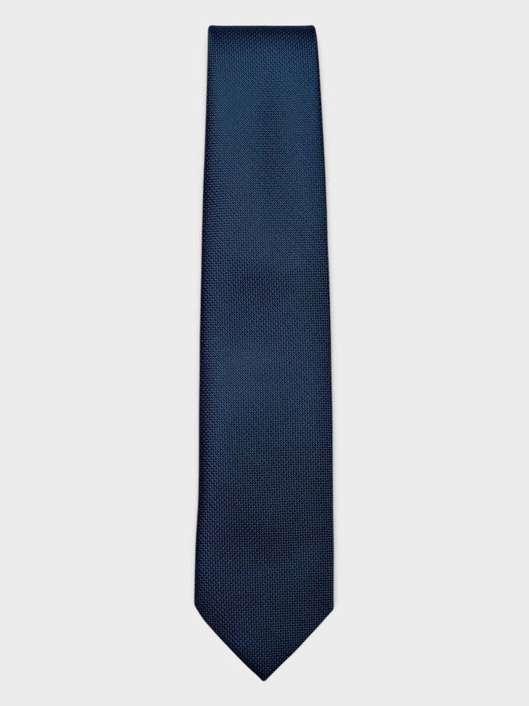 Steel Blue Textured Jacquard Silk Tie