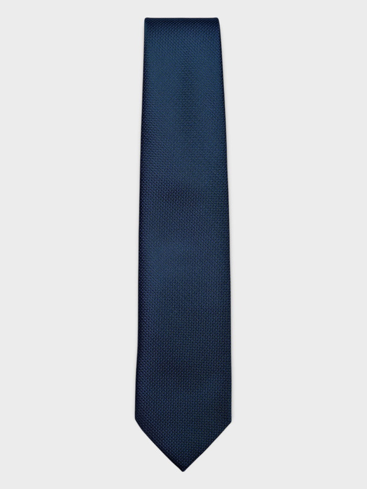 Steel Blue Textured Jacquard Silk Tie