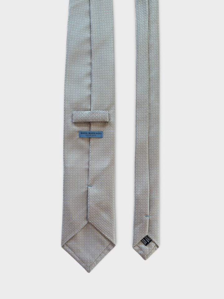 Pale Blue Grey Textured Jacquard Silk Tie
