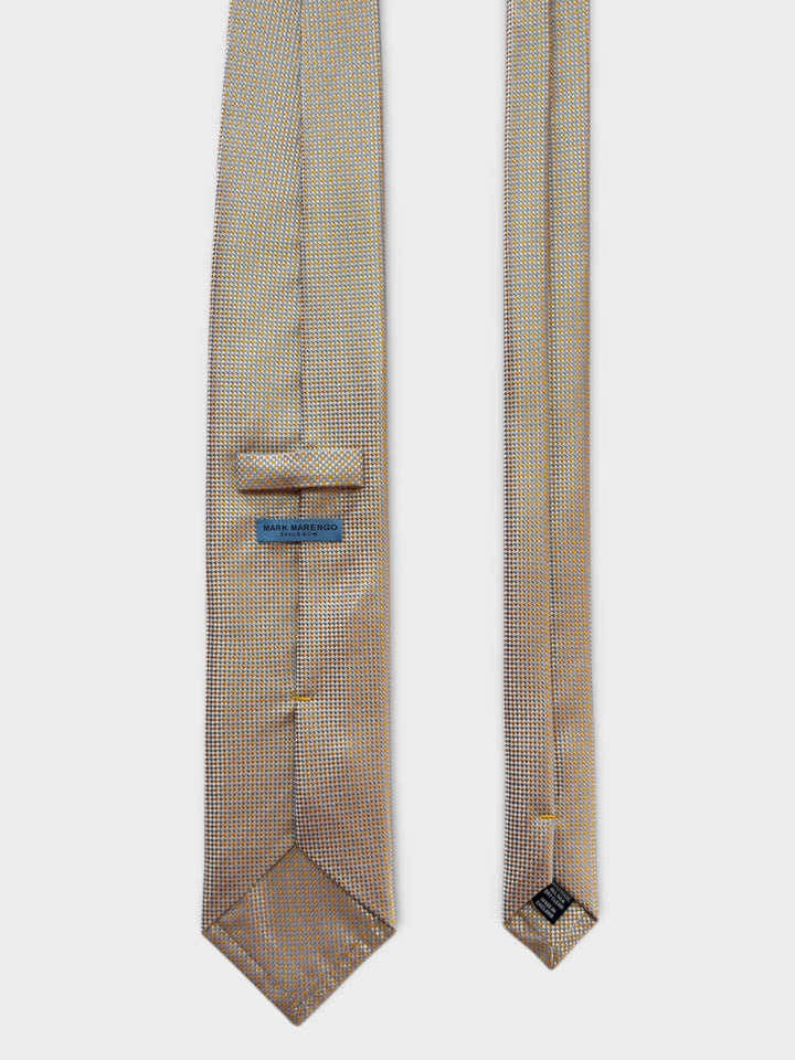 Orange Grey Textured Jacquard Silk Tie