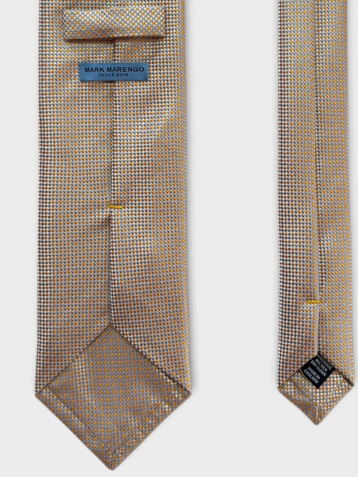 Orange Grey Textured Jacquard Silk Tie