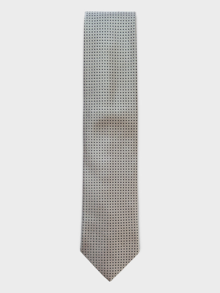 Black Grey Textured Jacquard Silk Tie