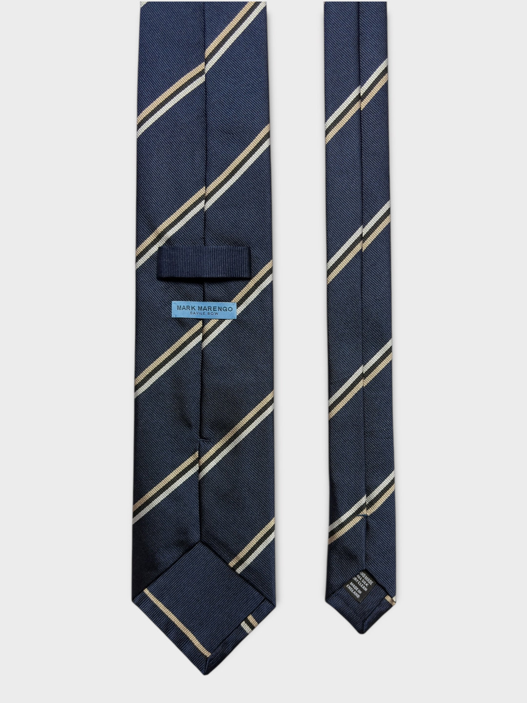 Blue Multicolored Stripe Silk Jacquard Tie