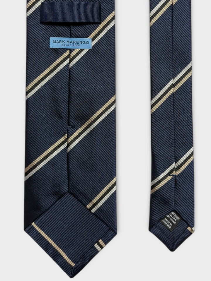 Blue Multicolored Stripe Silk Jacquard Tie