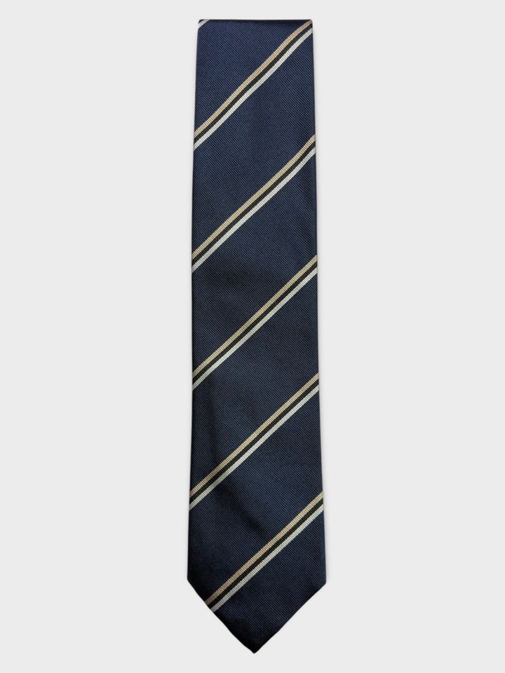 Blue Multicolored Stripe Silk Jacquard Tie