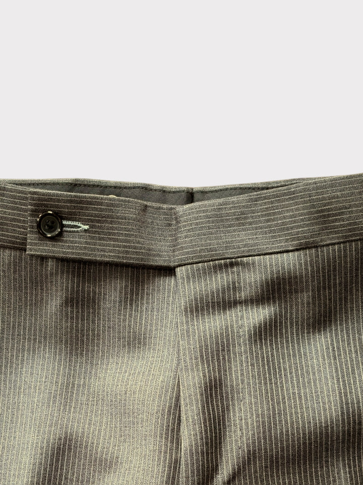 Grey Pinstripe Wool Trouser