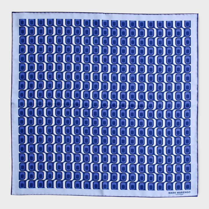 Blue Silk Psychedelic Pocket Square
