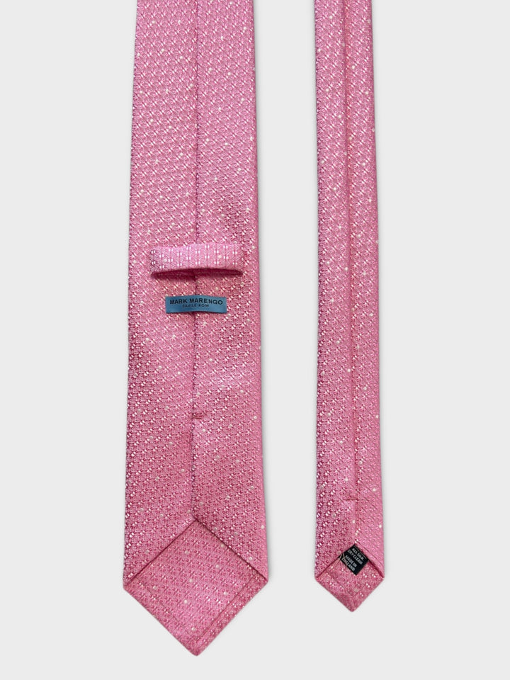 Pink & White Dot Jacquard Silk Tie