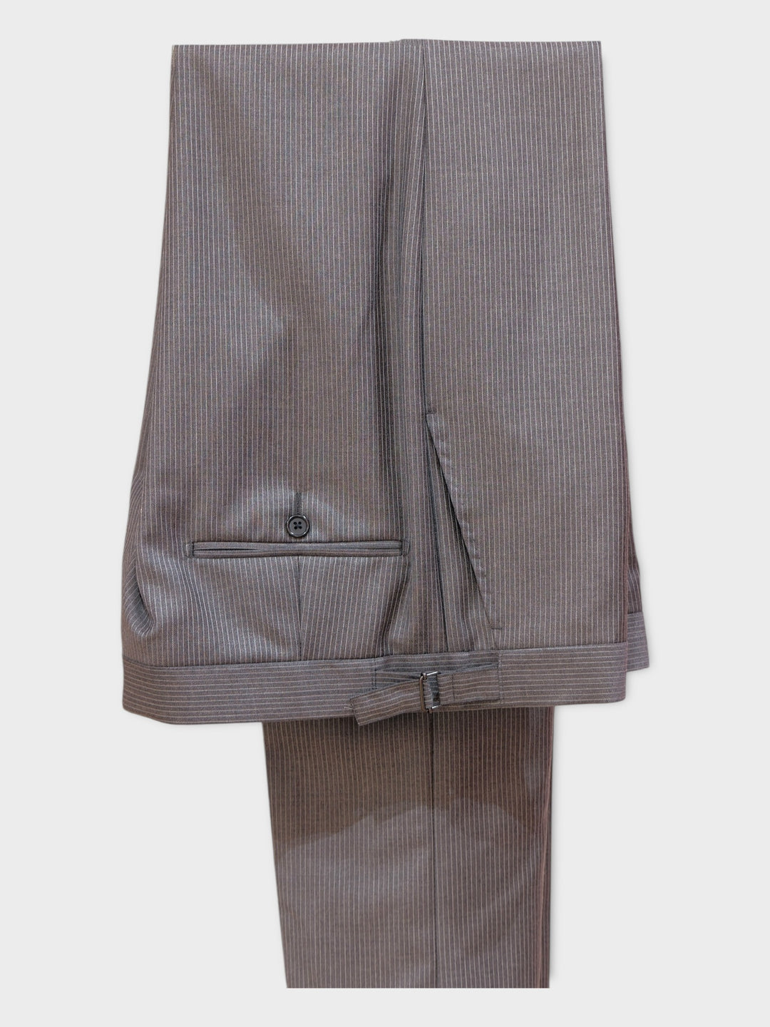 Grey Pinstripe Wool Trouser