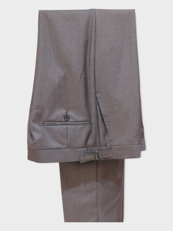 Grey Pinstripe Wool Trouser