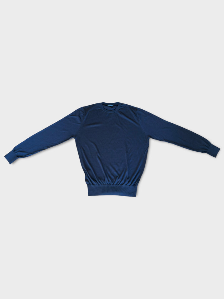 Navy Cashmere Silk Fine Gauge Sweater