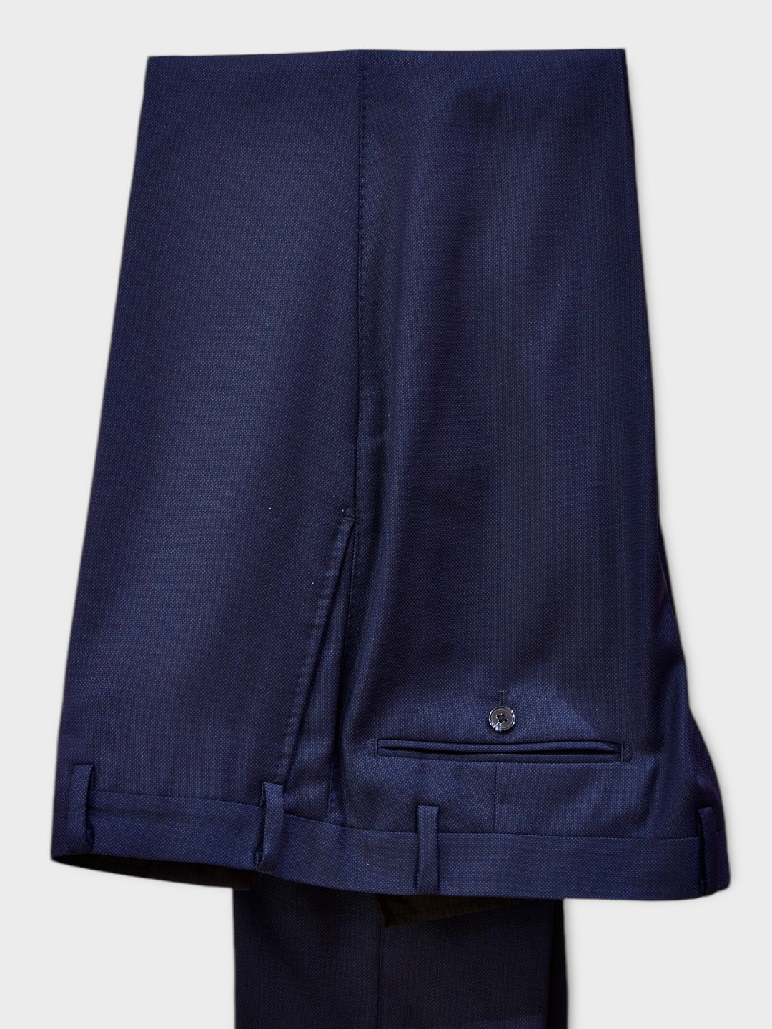 Navy Subtle Birdseye Wool Trousers