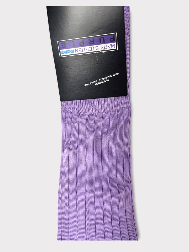 Chaussettes longues en coton violet clair