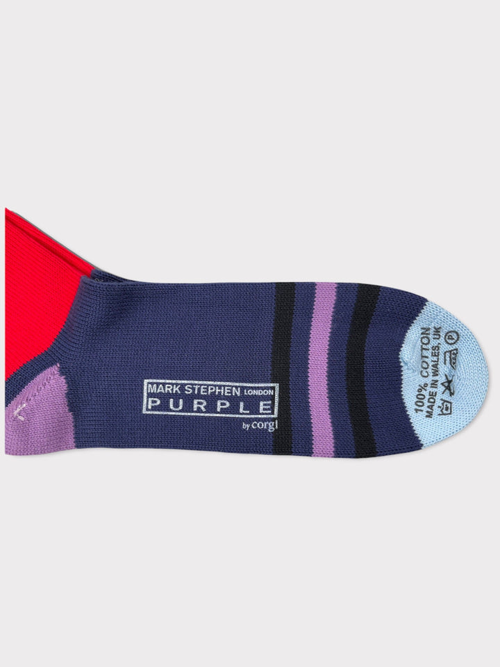 Chaussettes en coton diamant rouge
