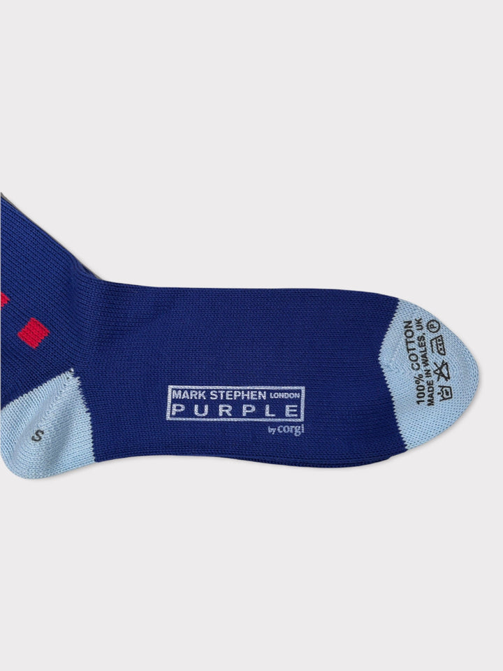 Chaussettes en coton bleu roi